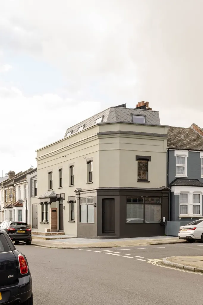 The house sits on a corner plot in west London