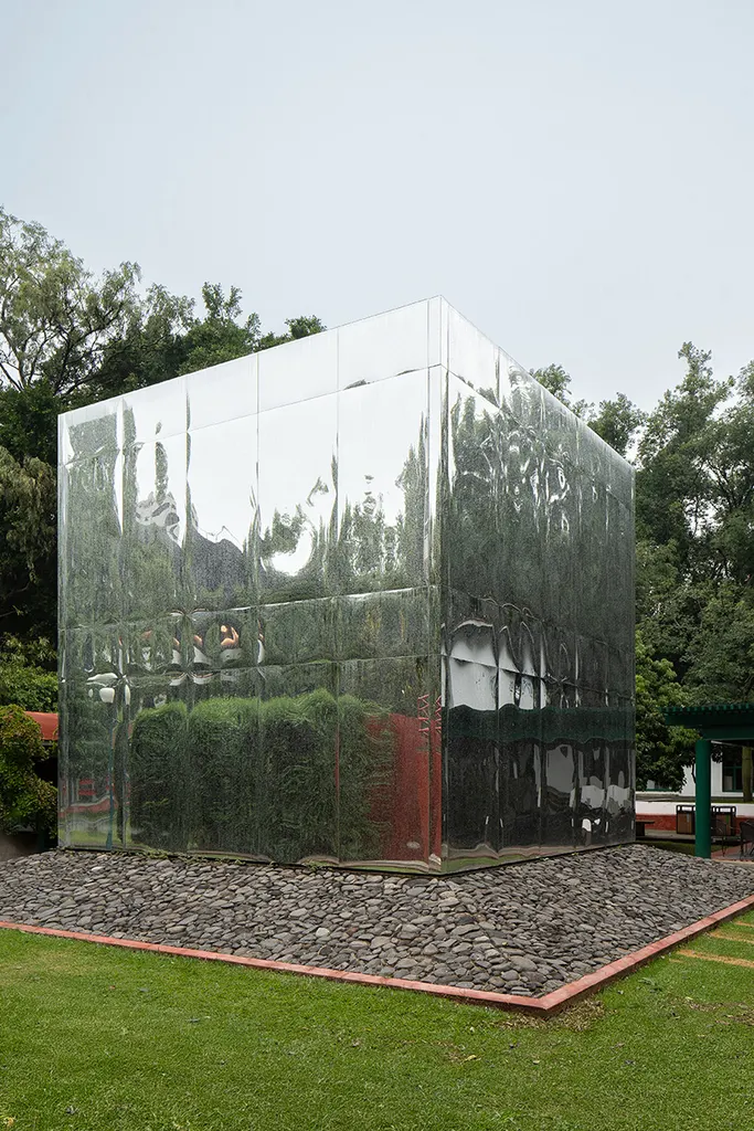 the project explores visual dematerialization by cloaking an existing physical structure