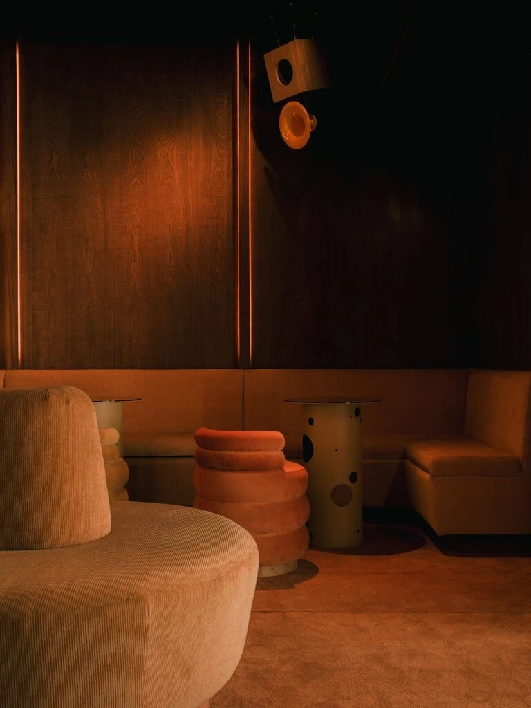 In case you had any doubt, sound is king at the New York address, and soft furnishings in various shapes and shades help channel it in the boldest, most resonant of ways.