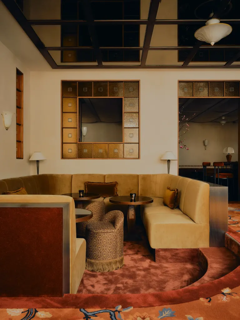 "We combined inspiration from Bavaria’s Art Nouveau heritage (Jugendstil) and the hedonistic creative energy of the 1980s, into an interior language that bridges eras," says Tatjana.