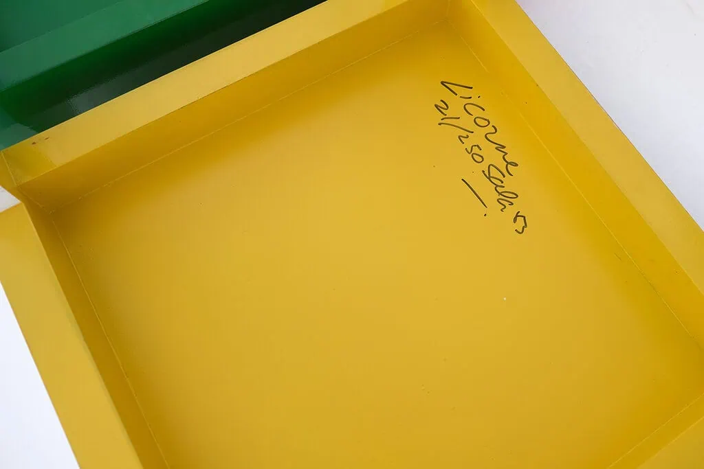 The designer’s signature on the bottom of a Licorne (Unicorn) chair. Photography: Ulla Jahn
