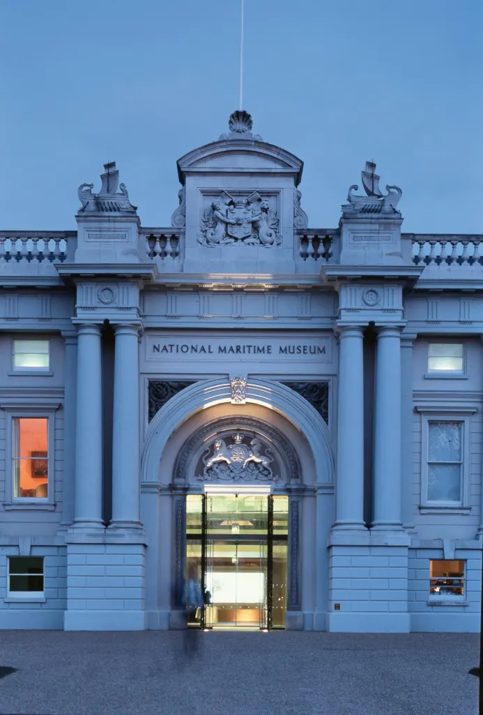 The new glazed entrance to the National Maritime Museum in Greenwich