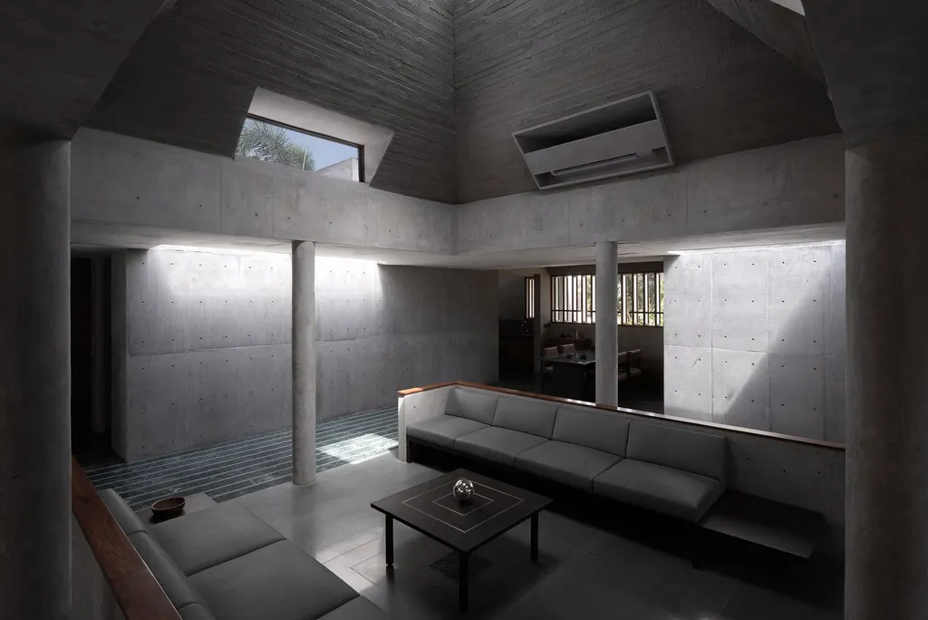 Seating was placed underneath the skylight and clerestory windows