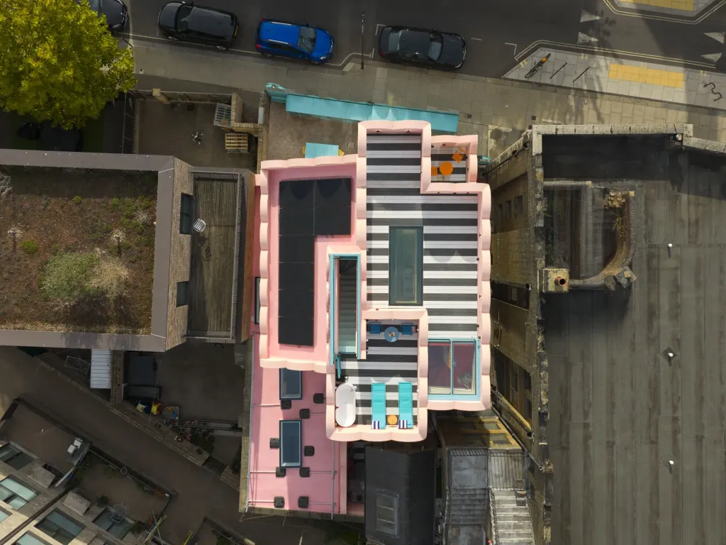 the colourful and mostly pink Cloud House by Peter Morris in London