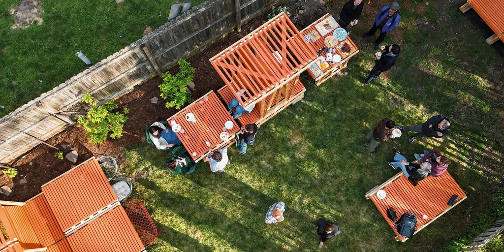 Frame to Folly, a timber carnival gateway rebuilt as a Pittsburgh teahouse, photo 7