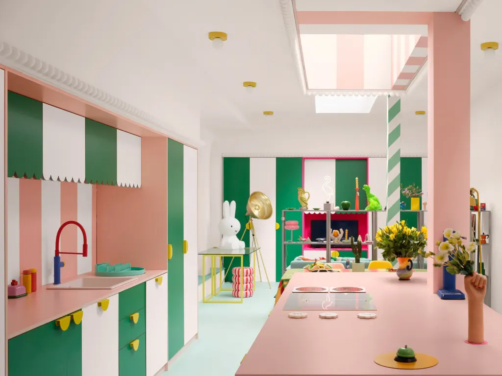 the colourful and mostly pink Cloud House by Peter Morris in London