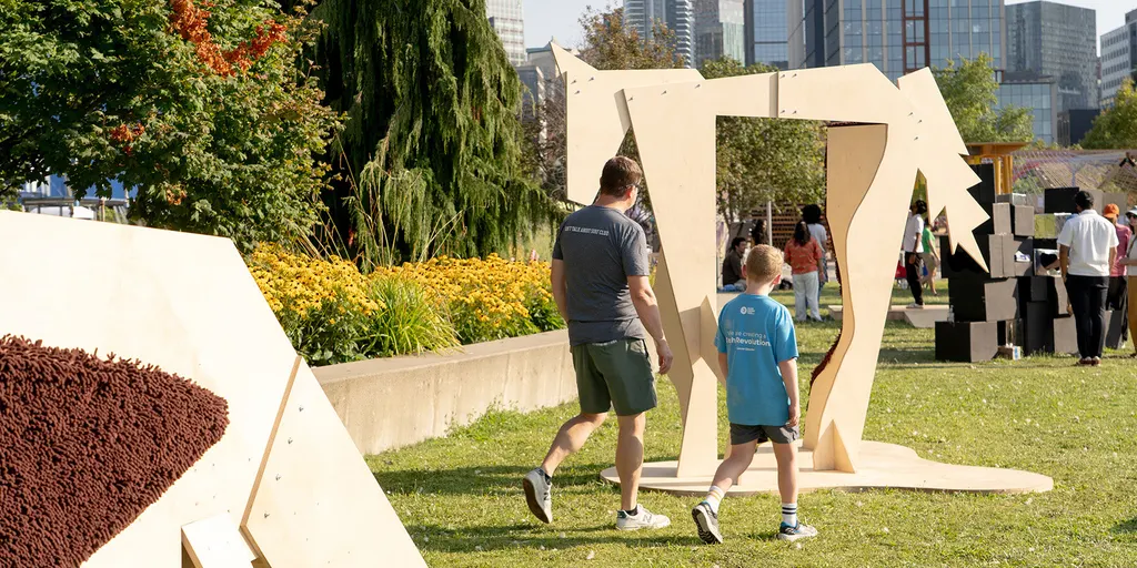 Studio Deng's climbable plywood horses at the Seattle Design Festival, photo 8