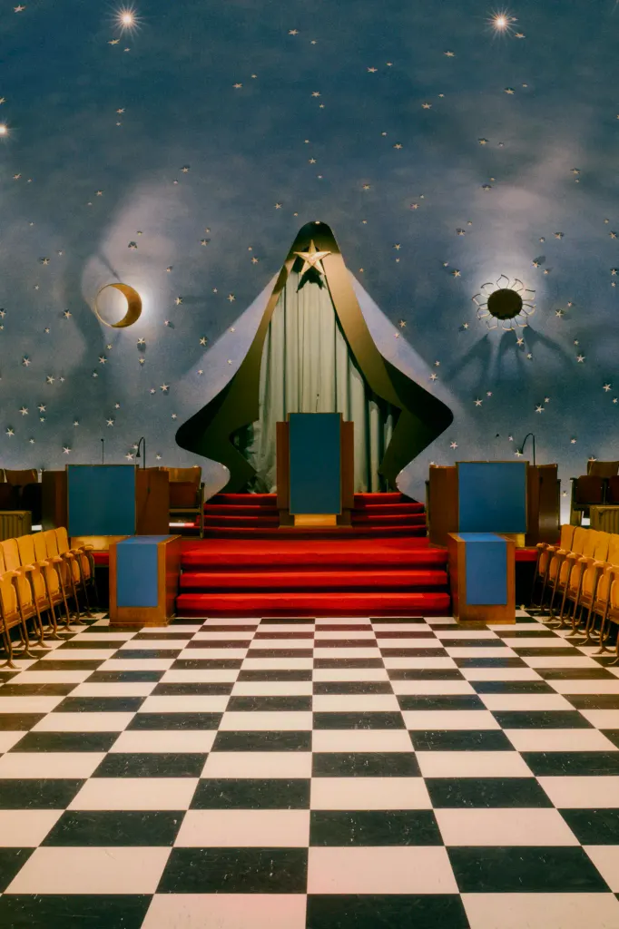 The 1950s masonic Blue Temple at the Belgian Museum of Freemasonry in Brussels