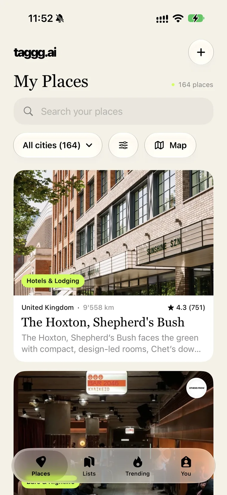 The Hoxton, Shepherd's Bush saved at the top of My Places