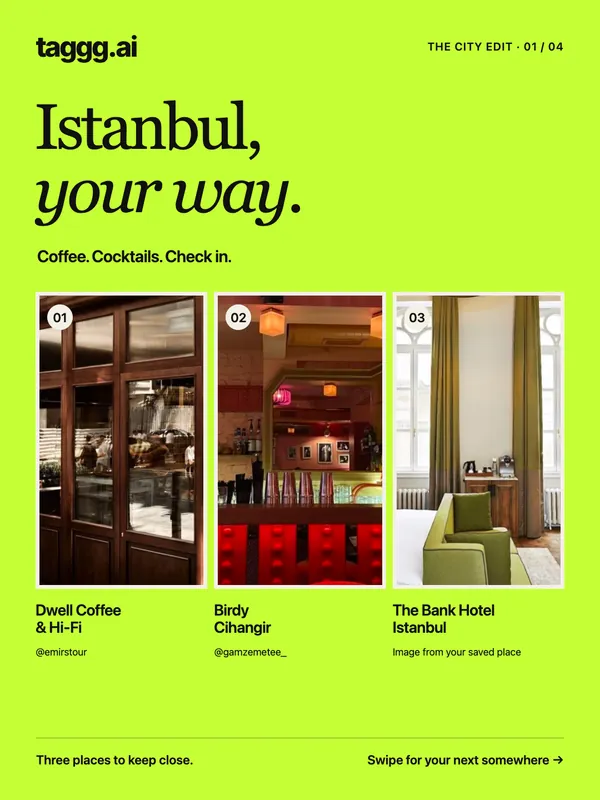 Istanbul, your way: Dwell Coffee & Hi-Fi, Birdy Cihangir and The Bank Hotel