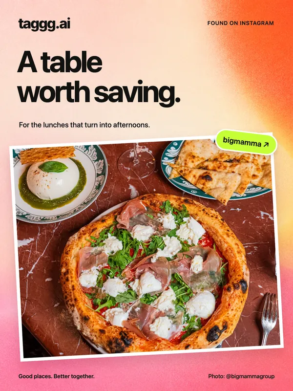 A table worth saving: pizza from Big Mamma. Photo: @bigmammagroup